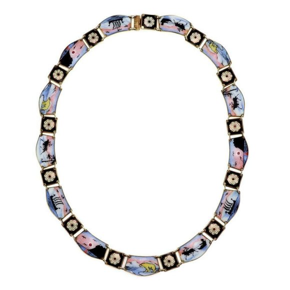 David Anderson Norway Enamel Necklace Bracelet Set - Picture 4 of 6